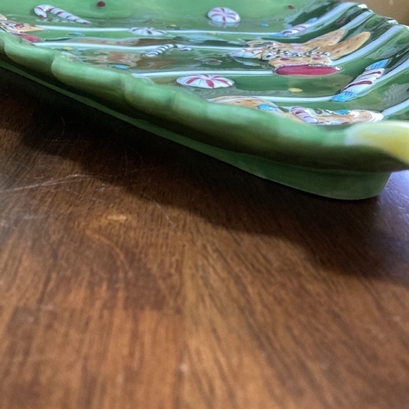 Laurie Gates HOLIDAY TREATS CERAMIC GINGERBREAD CHRISTMAS TREE SERVING PLATTER - Picture 11 of 11